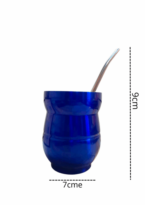 Mate 140 Ml + Bombilla Acero Inoxidable Azul - Imagen 2