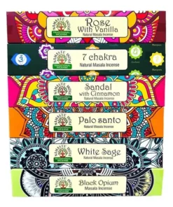 INCIENSO NATURAL 12 AROMAS SURTIDOS  - NAMASTE INDIA