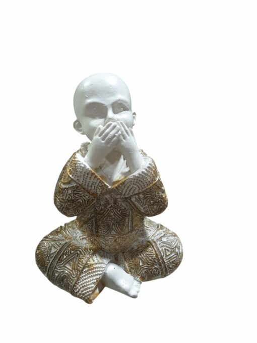 Set 3 Figuras Decorativas Budas Blancos Ciego , Sordo ,Mudo - Imagen 4