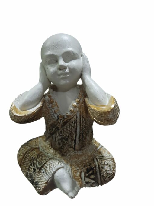 Set 3 Figuras Decorativas Budas Blancos Ciego , Sordo ,Mudo - Imagen 2