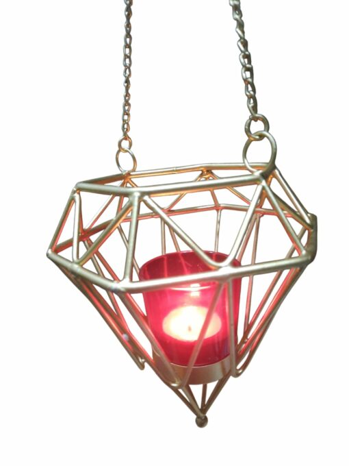 CANDELABRO PORTA VELA  DORADO ESTILO   GEOMÉTRIC DECORACIÓN - Imagen 4