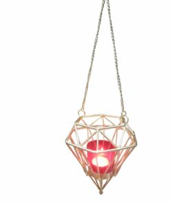 CANDELABRO PORTA VELA DORADO ESTILO GEOMÉTRIC DECORACIÓN