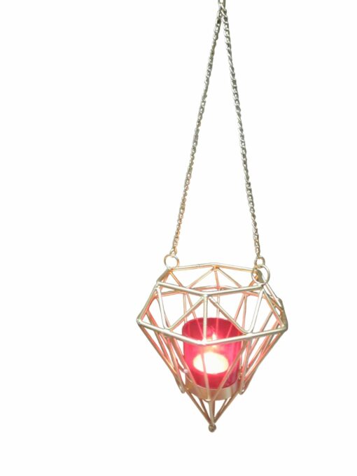 CANDELABRO PORTA VELA  DORADO ESTILO   GEOMÉTRIC DECORACIÓN
