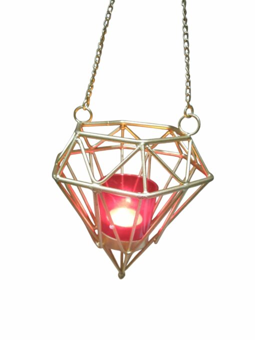 CANDELABRO PORTA VELA  DORADO ESTILO   GEOMÉTRIC DECORACIÓN - Imagen 3