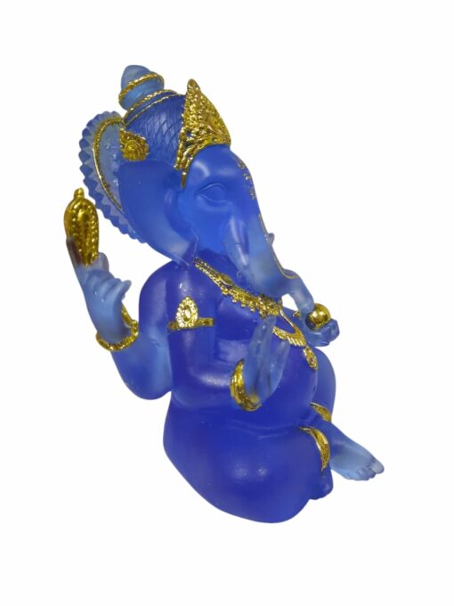Estatua Dios Ganesha Azul Transparente - Imagen 4