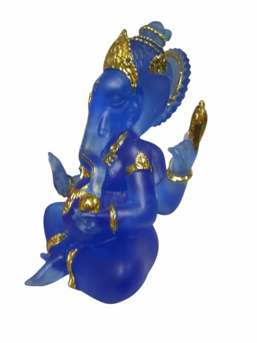 Estatua Dios Ganesha Azul Transparente - Imagen 3
