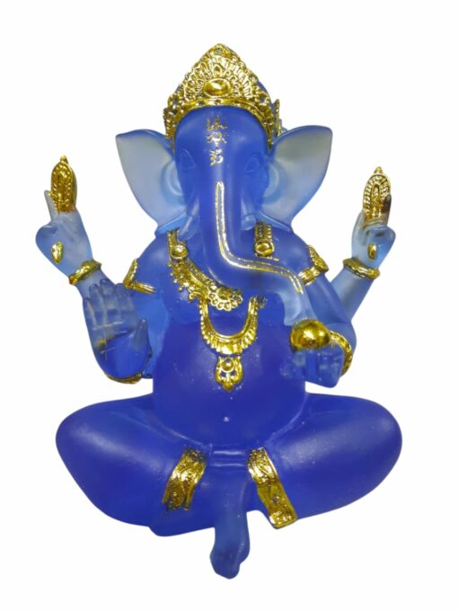 Estatua Dios Ganesha Azul Transparente - Imagen 2