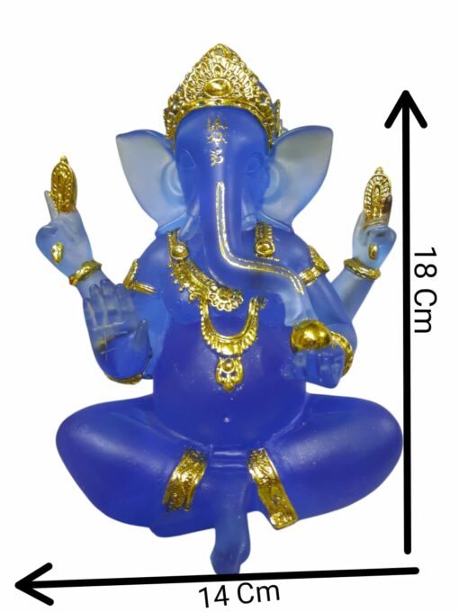 Estatua Dios Ganesha Azul Transparente - Imagen 6