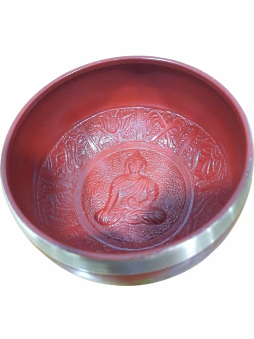 CUENCOS TIBETANO ROJO 10 CM - HECHO EN INDIA - Imagen 4
