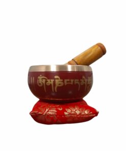 CUENCOS TIBETANO ROJO 10 CM - HECHO EN INDIA