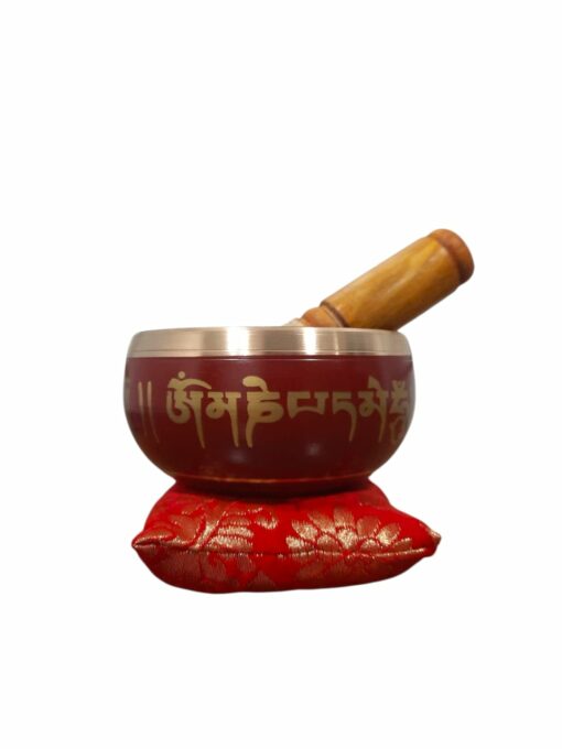 CUENCOS TIBETANO ROJO 10 CM - HECHO EN INDIA