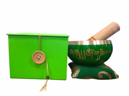 CUENCO DE 10 CM VERDE 7 METALES - HECHO  EN INDIA - Imagen 3