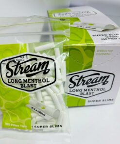 Filtros Stream Extra Slim Long Click 100 Filtro X 12 Bolsas Menta