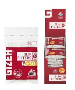 Filtro Gizeh Slim Rojo con pegamento (120 + 30 ) 1 unid